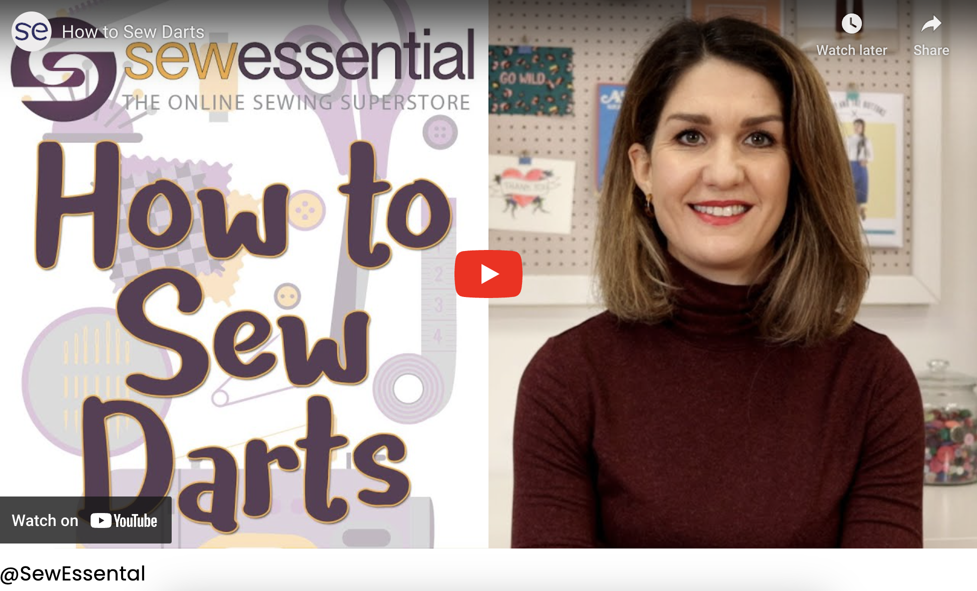 Demonstration of marking and sewing a straight dart on a piece of fabric to add shape to a garment.