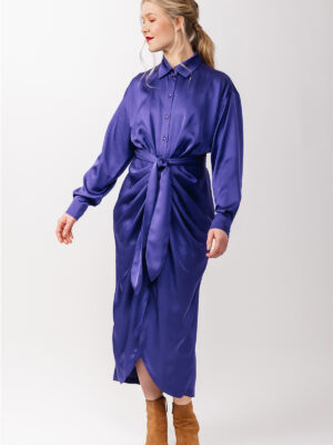 Ilta ruched shirt dress