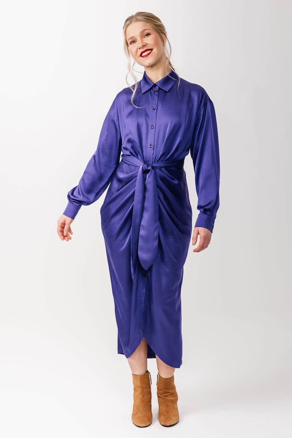 Ilta ruched shirt dress