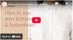Step-by-step video tutorial on how to sew on buttons and snaps by hand, showing secure thread techniques for flat buttons, shank buttons, and sew-on snaps; accessible sewing instruction by SewShare for beginners and advanced sewists.