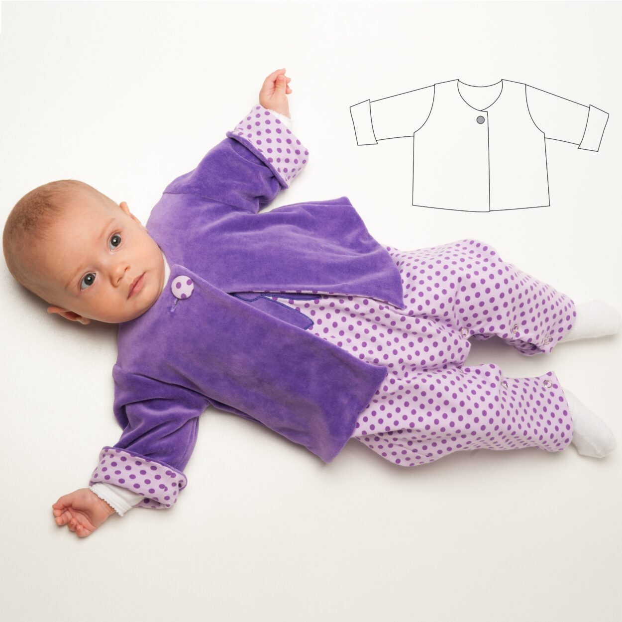 Lined Baby & Toddler Jacket Sewing Pattern – FILIPPA PDF by Patternforkids – Foldable Cuffs – Sizes 0m–4y– Instant Download