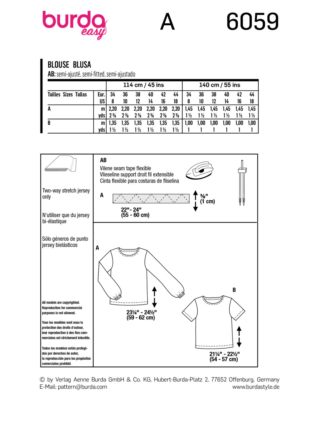 Burda Style Women Blouse & T-Shirt #6059