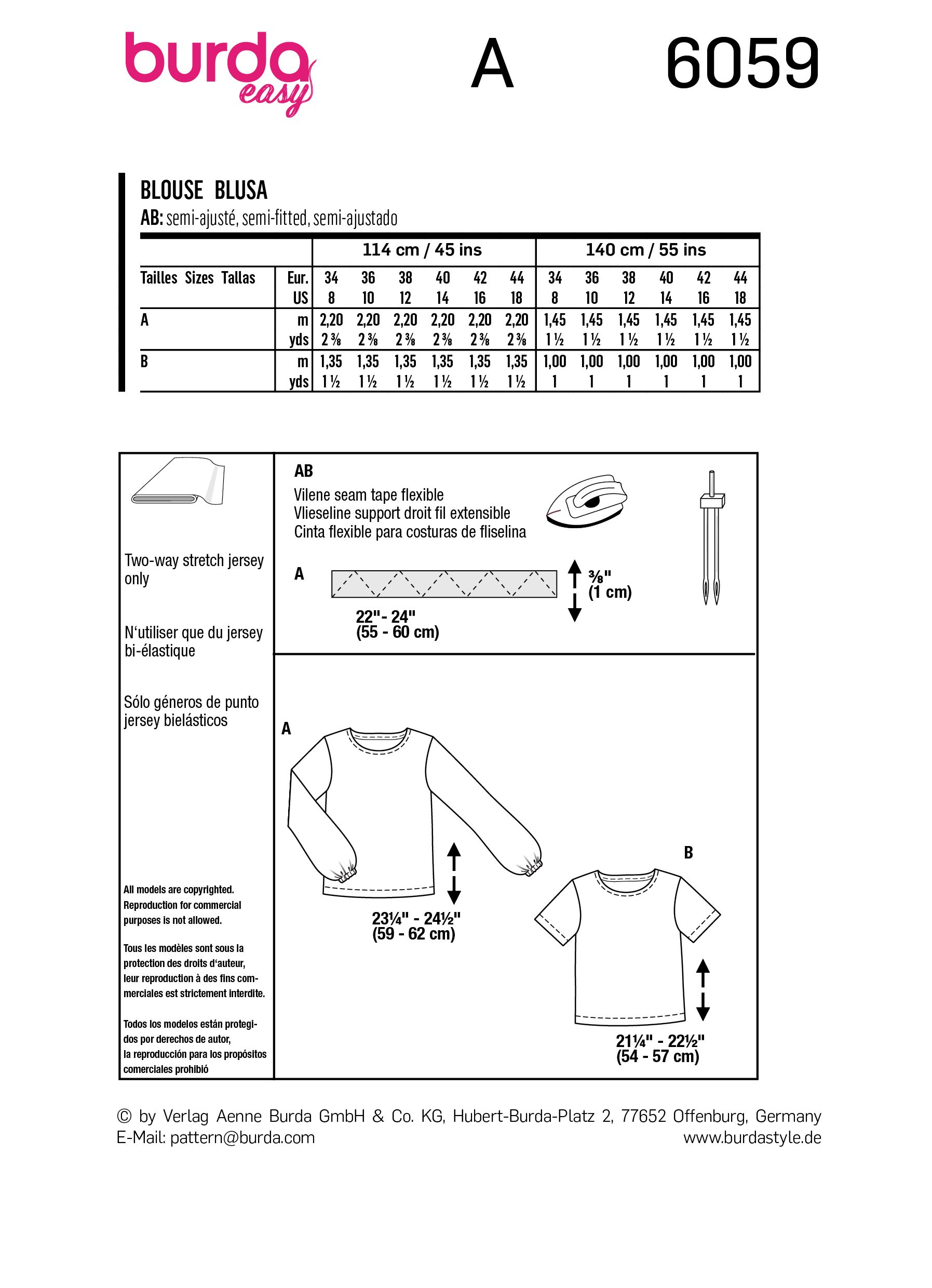 Burda Style Women Blouse & T-Shirt #6059