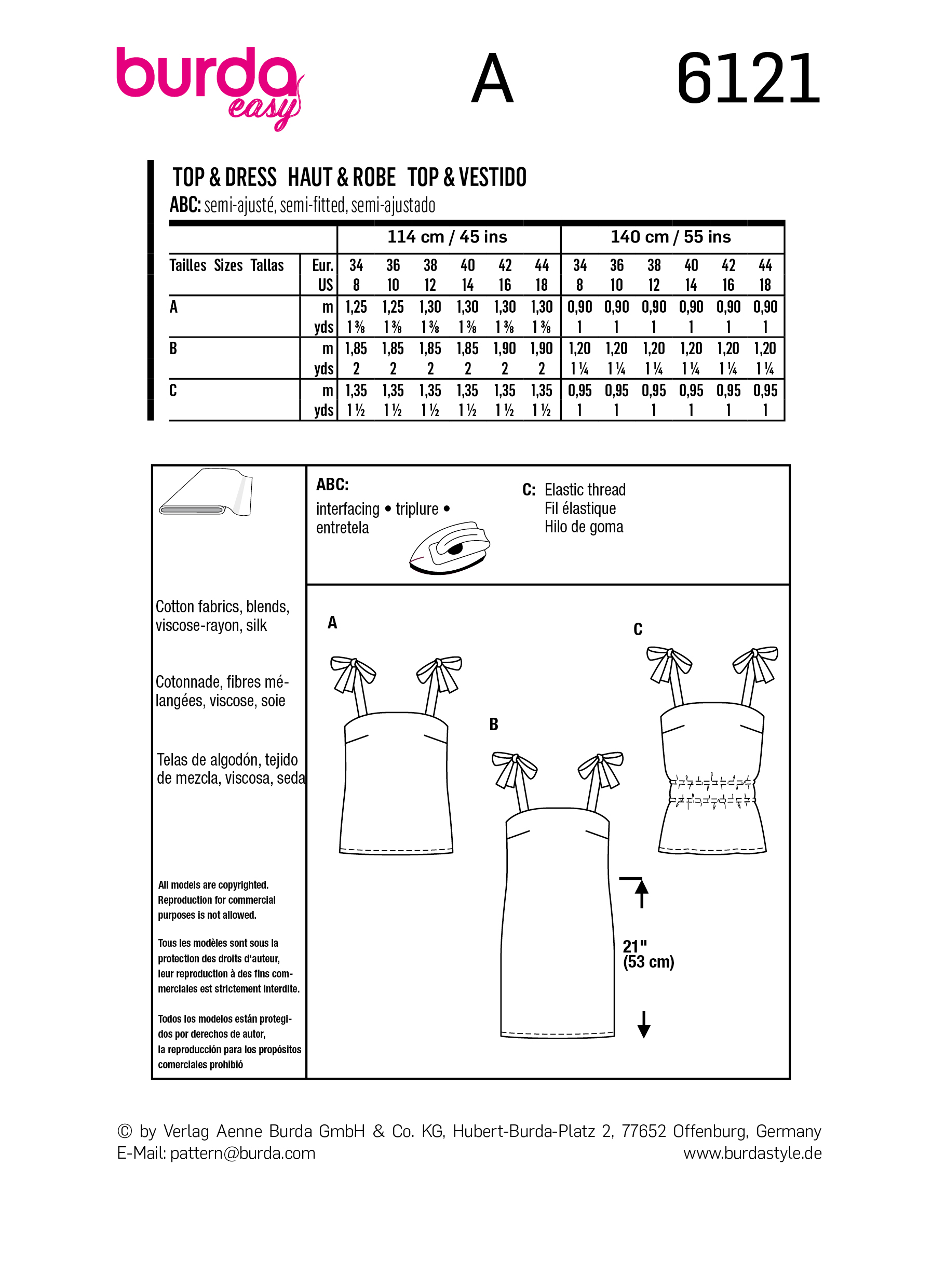 Burda Style Women Tops & Dress #6121