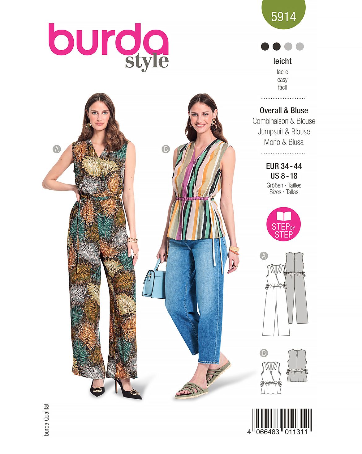 Burda Style Women Jumpsuit & Blouse #5914