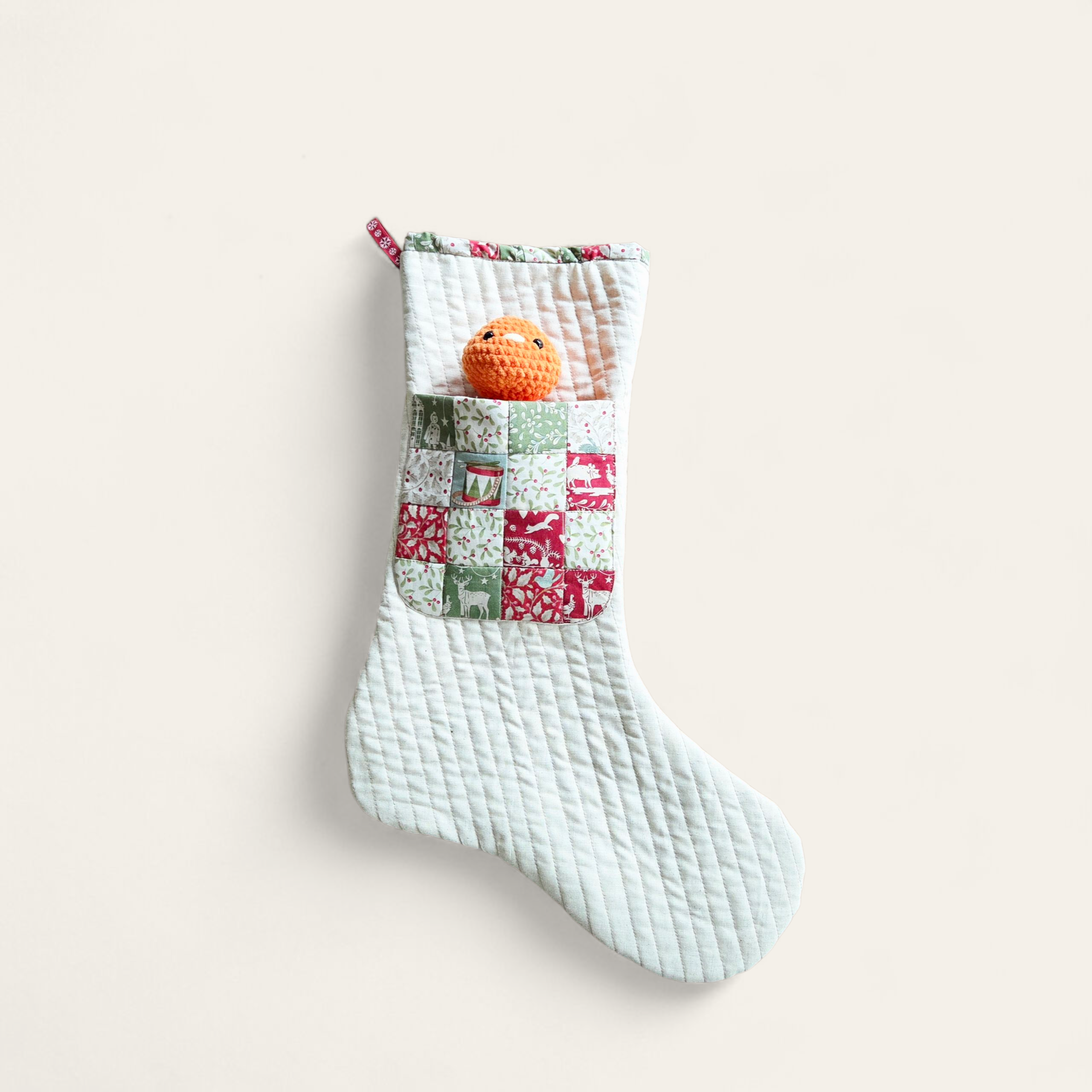 Christmas Stocking Sewing Pattern with Candy Pocket & FPP Star Block Christmas Stocking Sewing Pattern with Candy Pocket & FPP Star Block