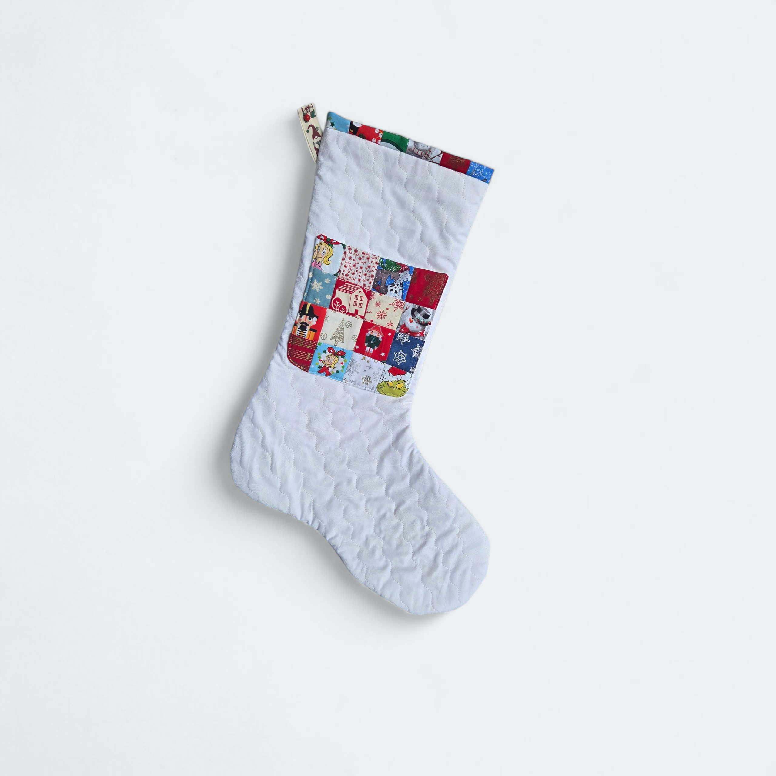 Christmas Stocking Sewing Pattern with Candy Pocket & FPP Star Block Christmas Stocking Sewing Pattern with Candy Pocket & FPP Star Block