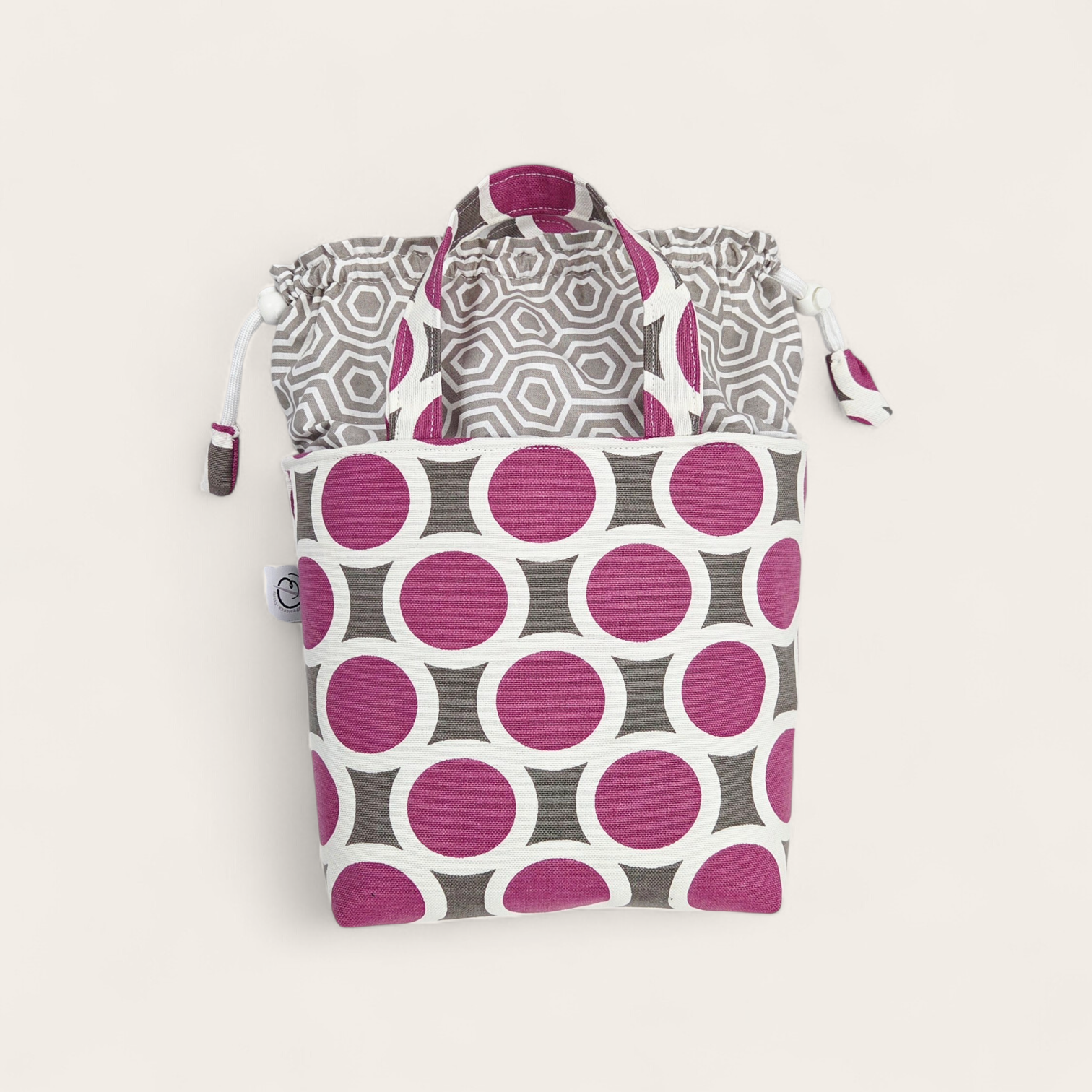 Drawstring Handbag PDF Pattern / 2 sizes with video tutorial Drawstring Handbag PDF Pattern / 2 sizes with video tutorial