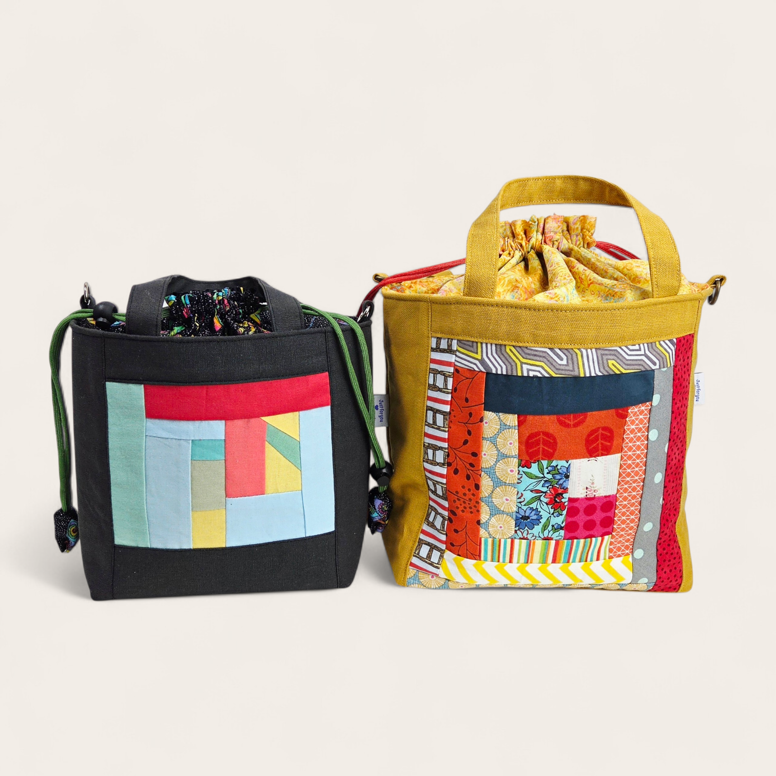 Drawstring Handbag PDF Pattern / 2 sizes with video tutorial Drawstring Handbag PDF Pattern / 2 sizes with video tutorial