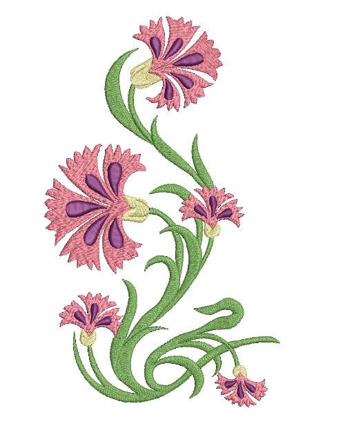 Carnation Flower  Machine Embroidery Design