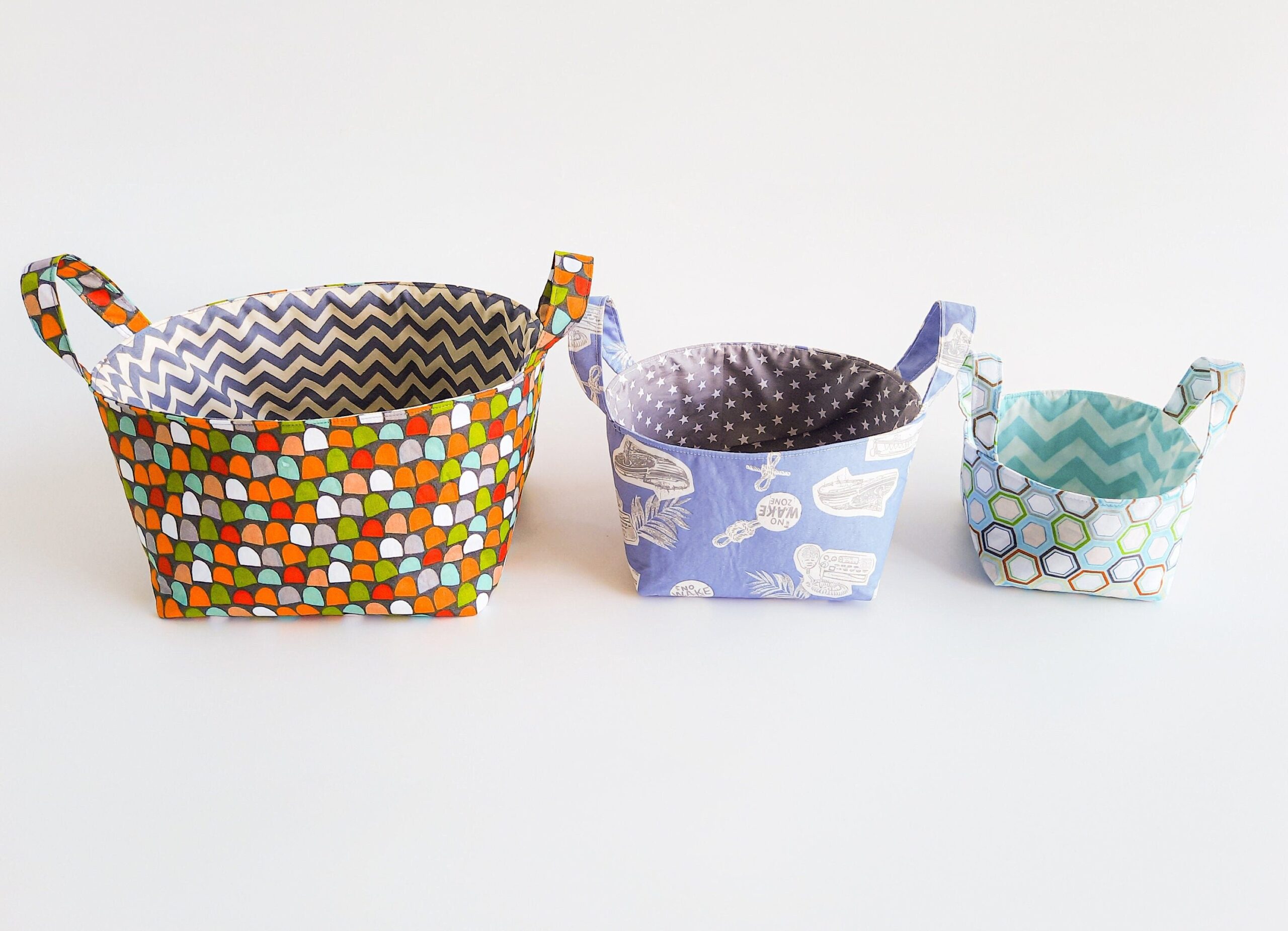 Fabric Basket Patterns/ 3 different sizes/ Storage patterns