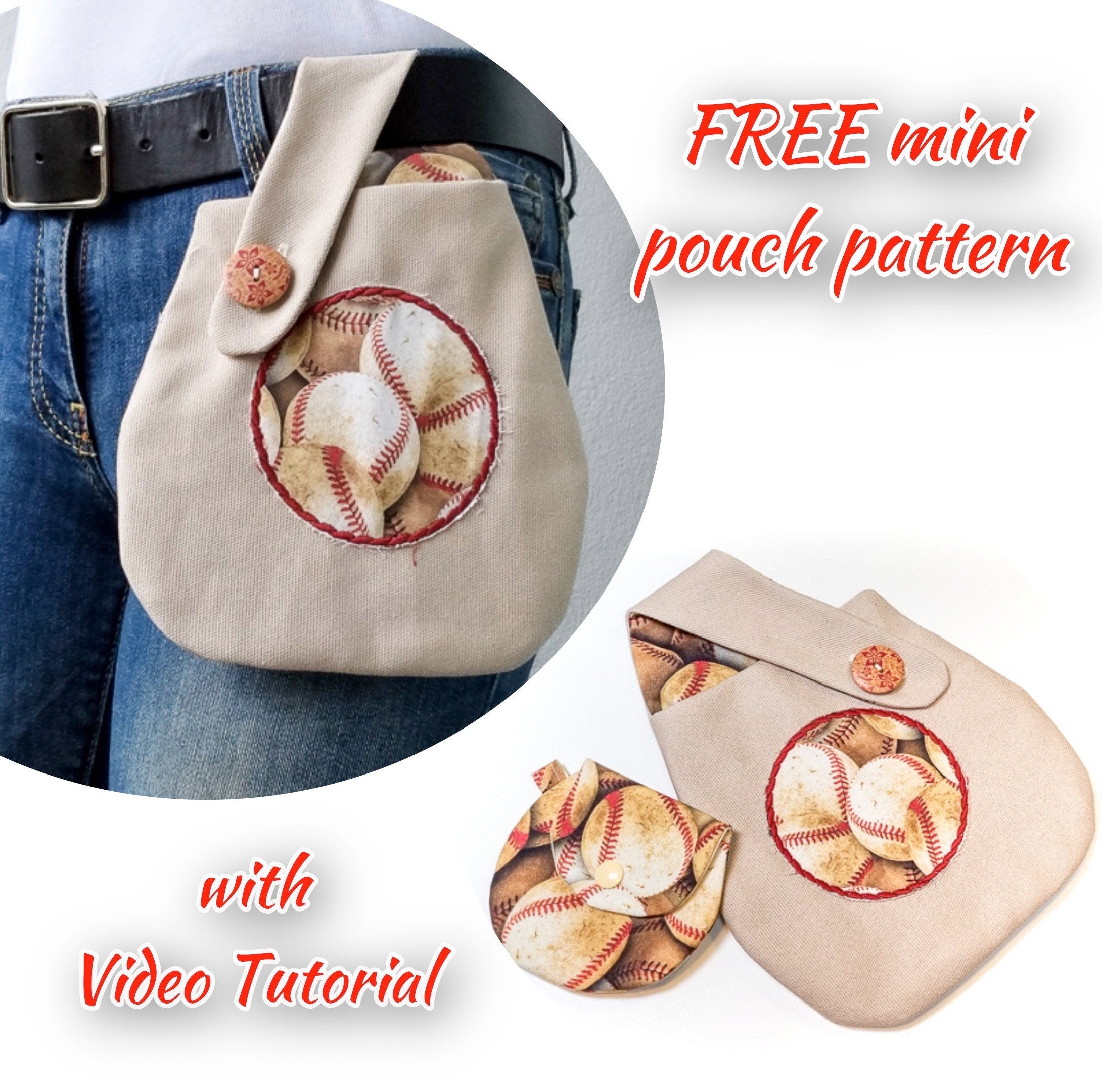 Belt Bag pattern 2 sizes/FREE Mini Pouch pattern Belt Bag pattern 2 sizes/FREE Mini Pouch pattern