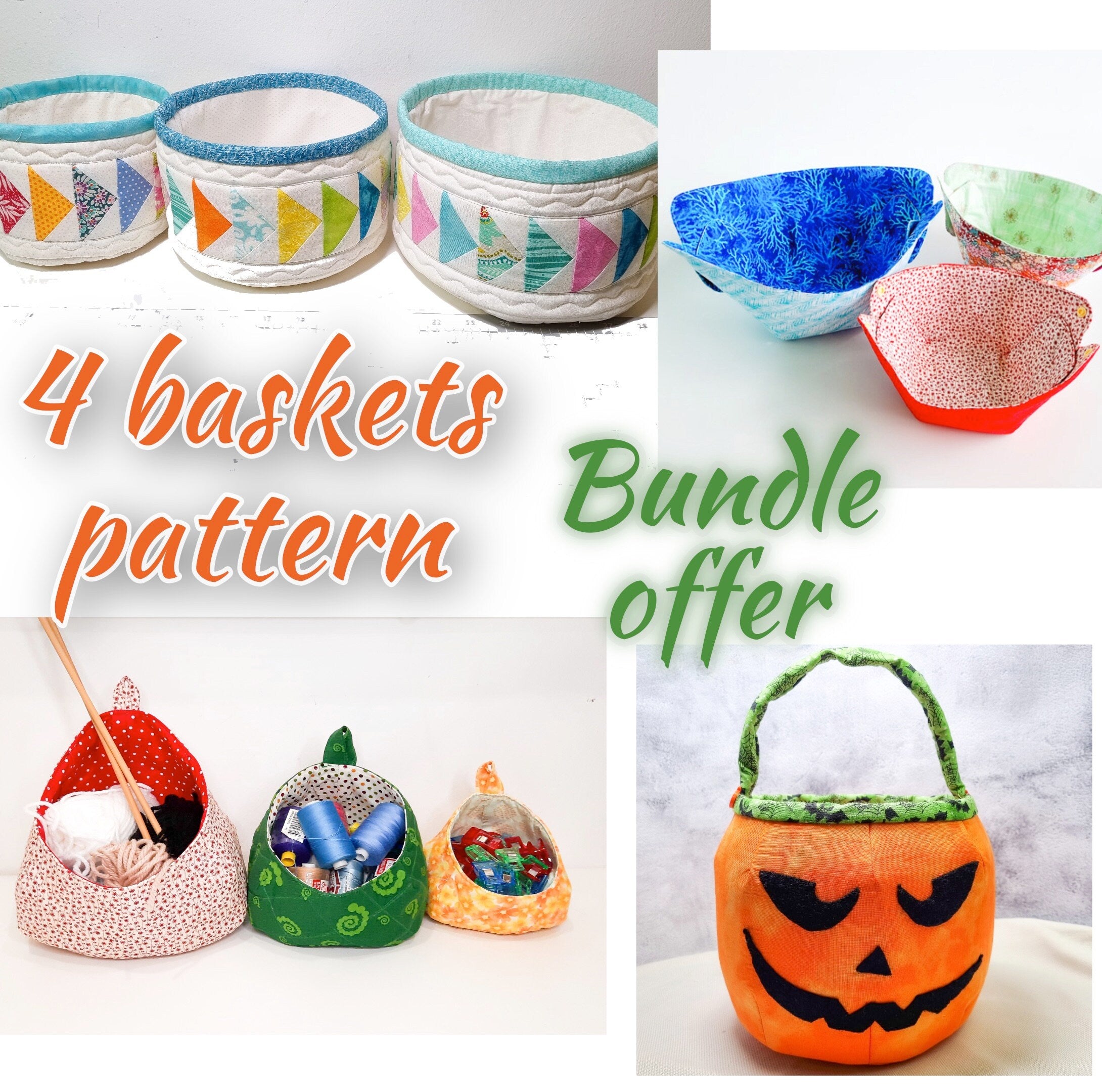 Bundle sale 4 Fabric basket pattern Bundle sale 4 Fabric basket pattern