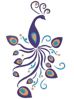 Peacock Machine Embroidery Design