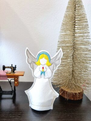 Christmas Angel Led Candle Embroidery in the hoop