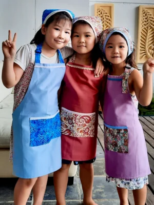children apron with hair scarf
