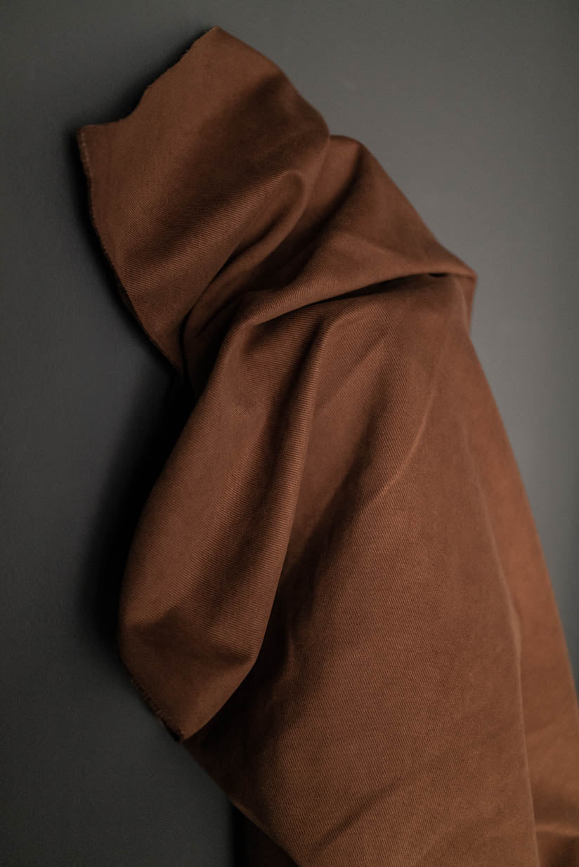 Cotton Sanded Twill - Tobacco