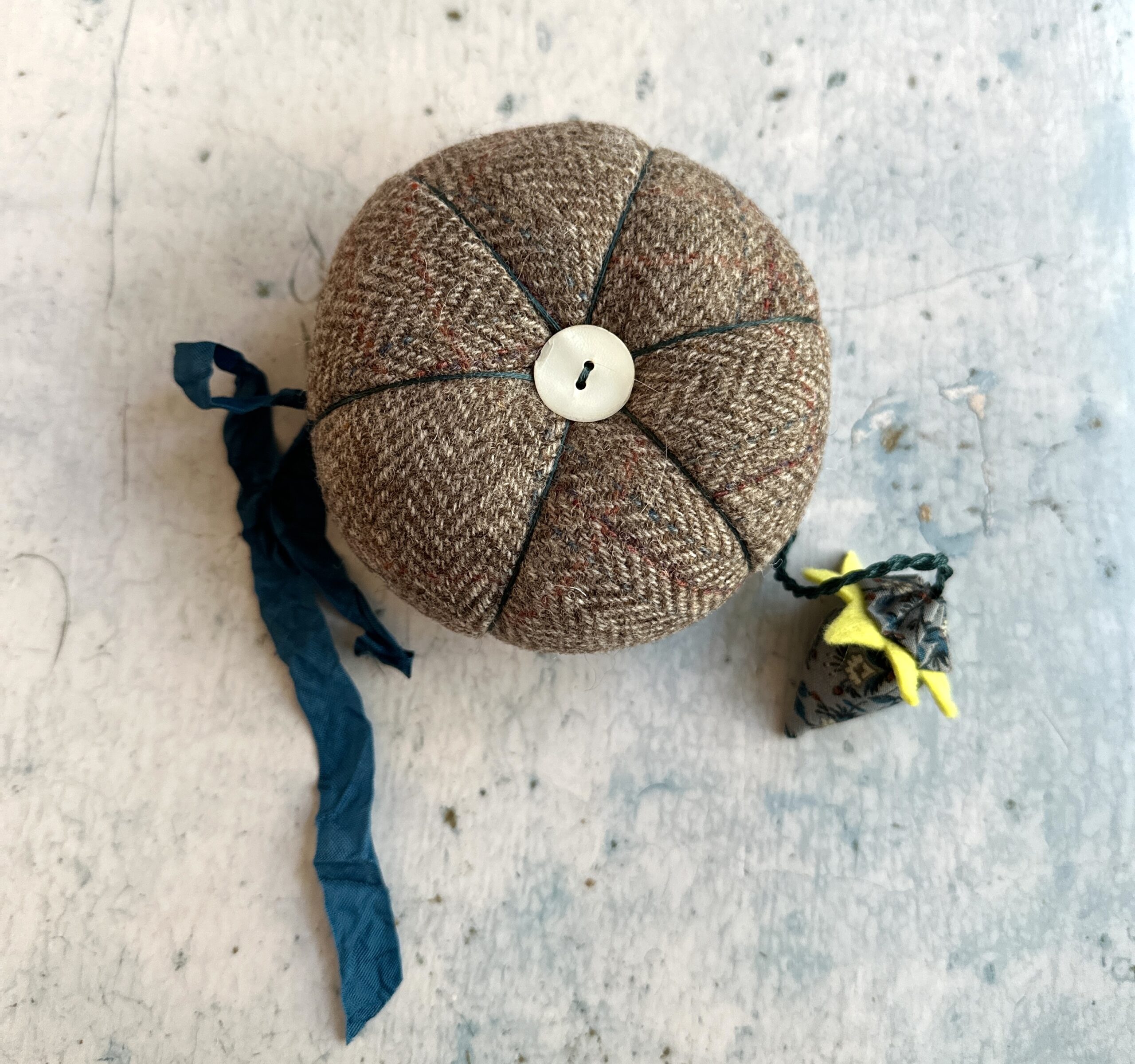 Handmade Vintage Wool Tomato Pincushion, Emory Strawberry - Image 2