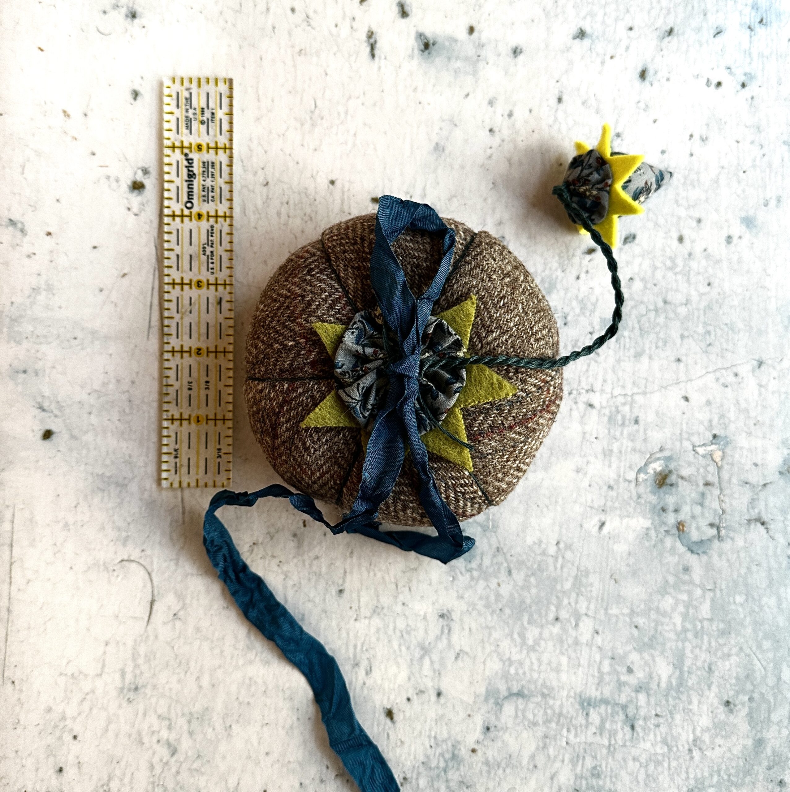 Handmade Vintage Wool Tomato Pincushion, Emory Strawberry - Image 4