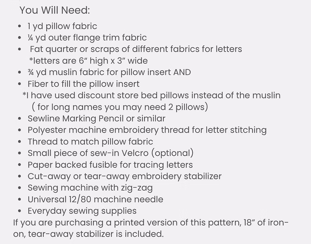 Spell it out pillow by Linen Cottage on SewShare sewing list