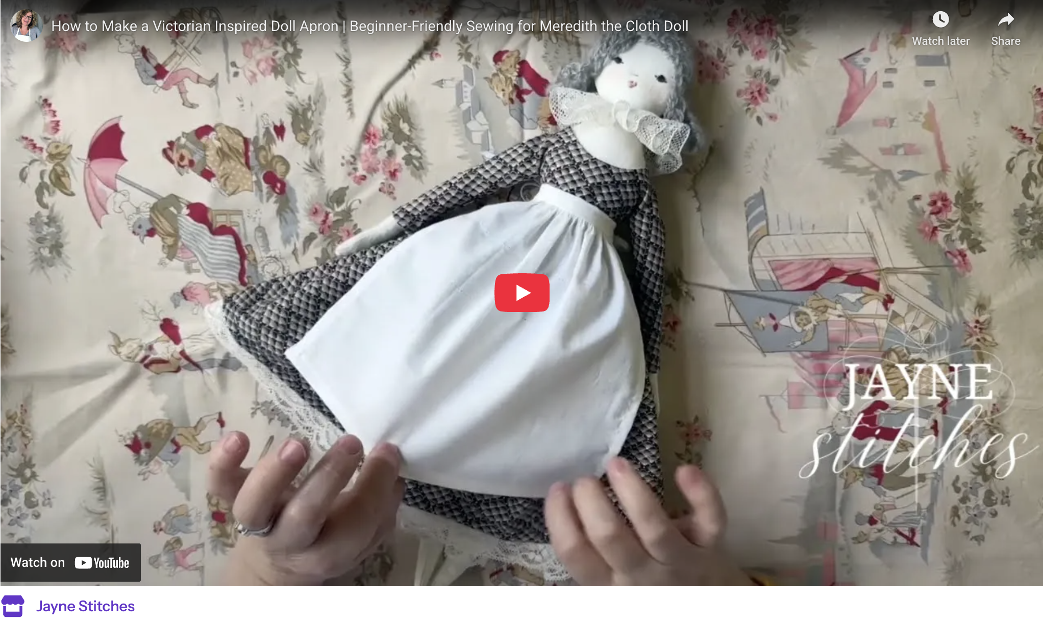 Cloth Doll Apron Pattern Sew-along