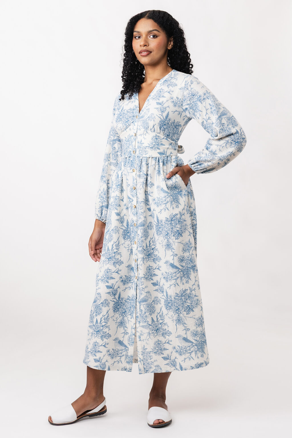 Oodi gathered midi dress