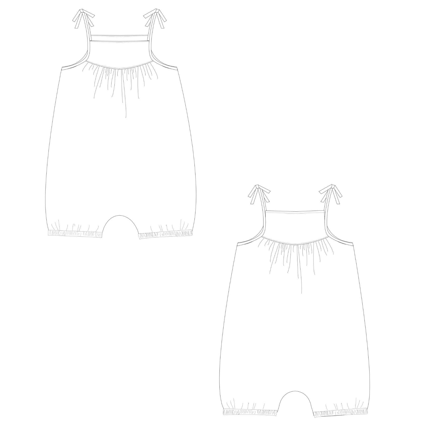 Sewing Pattern Overalls NELE PDF 2 Views Sizes 0m-4y