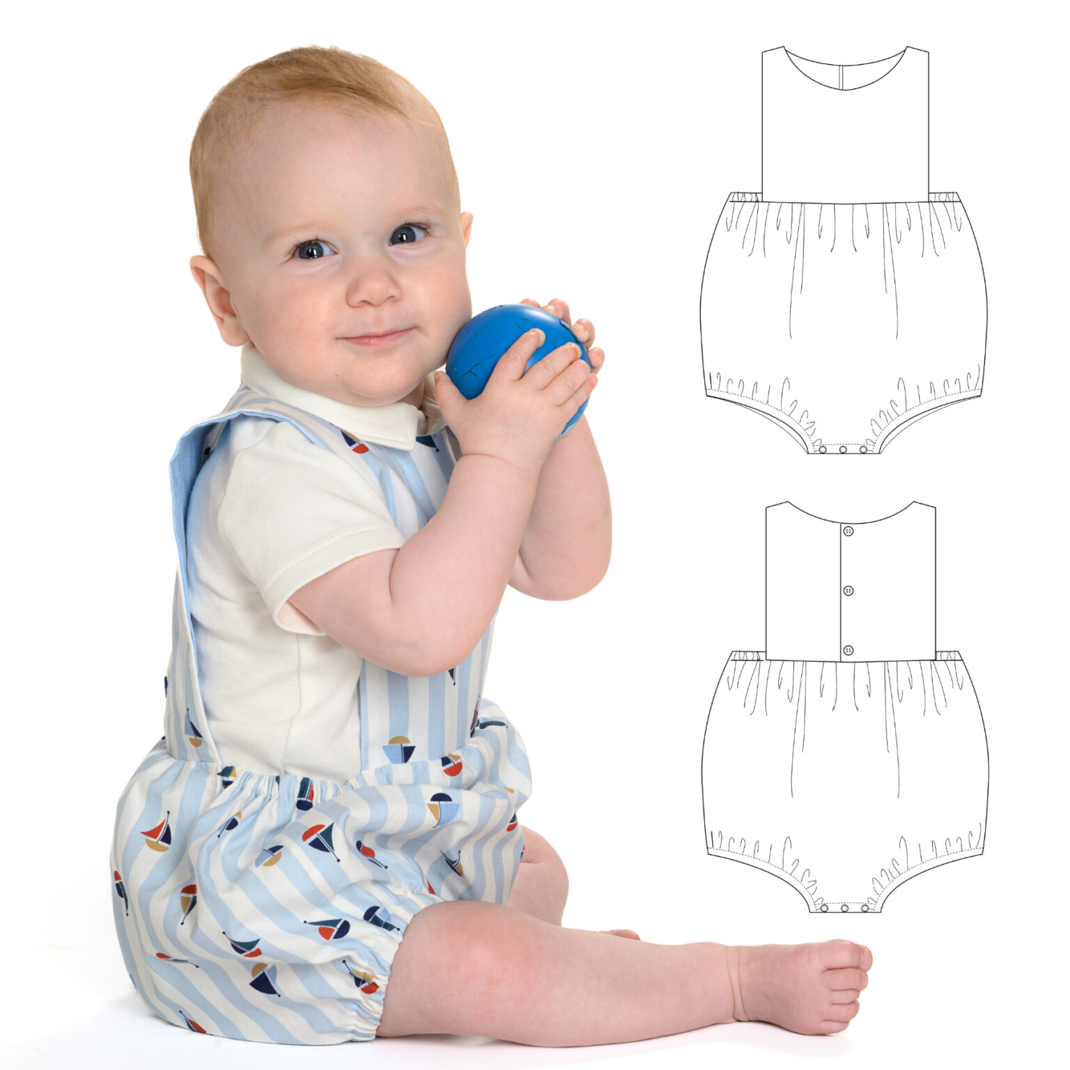 Sewing Pattern Baby Bloomer MARCO PDF Snaps Sizes 0m-2y Sewing Pattern Baby Bloomer MARCO PDF Snaps Sizes 0m-2y