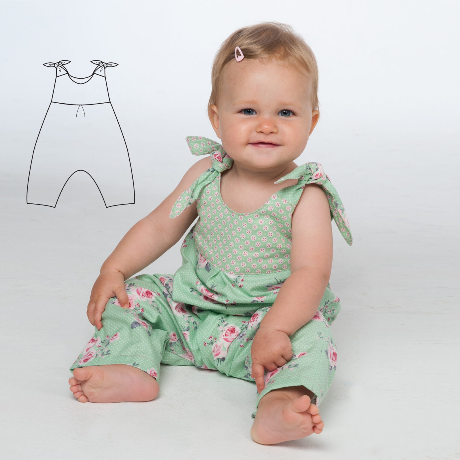Sewing Pattern Set Romper Overalls LUNA CHARLOTTE PDF Sizes 0m-2y