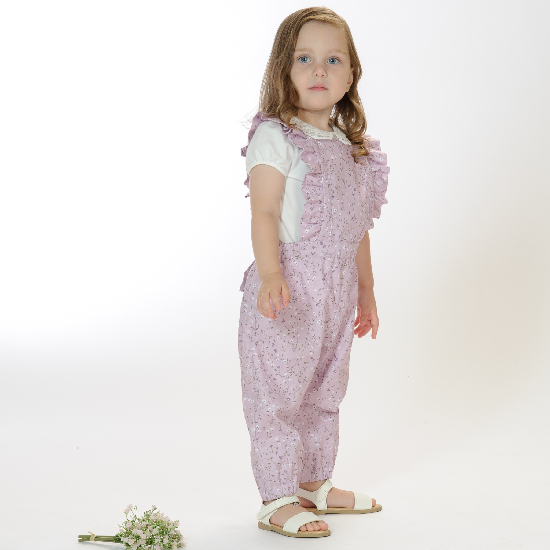 DAISY adorable girls’ dungarees with ruffles- bib pants-pattern- Sewing Pattern PDF summer + winter by Patternforkids