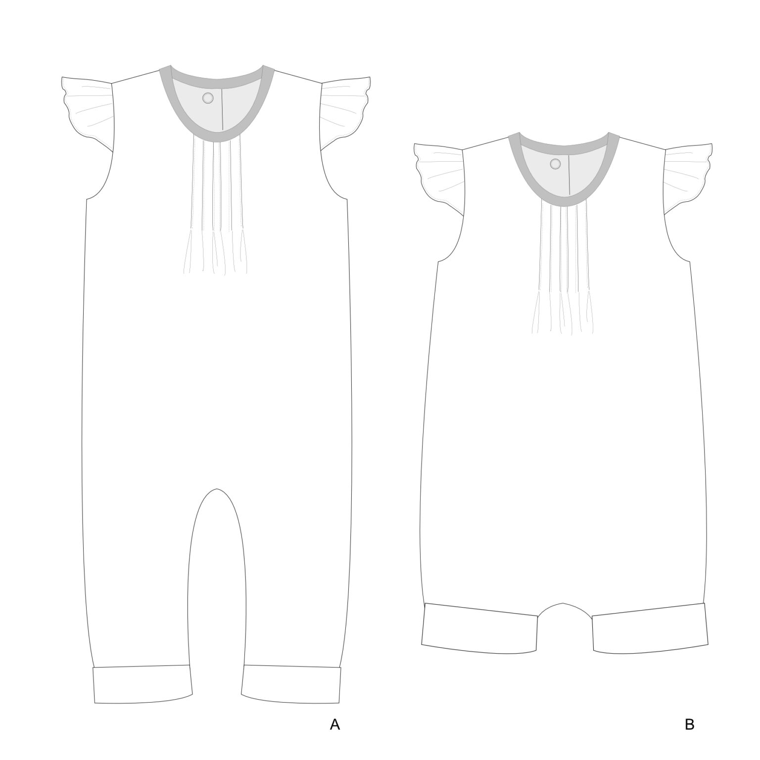 Sewing Pattern Jumpsuit MIA PDF 2 Views Headband Sizes 0m-4y