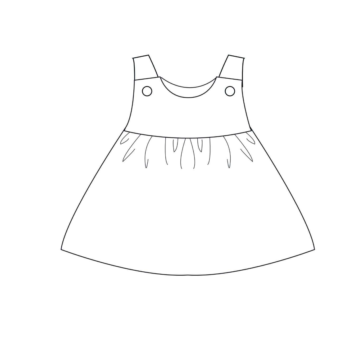 Sewing Pattern Baby Pinafore LIPSIA CLARA PDF 2 Views Sizes 3m-4y