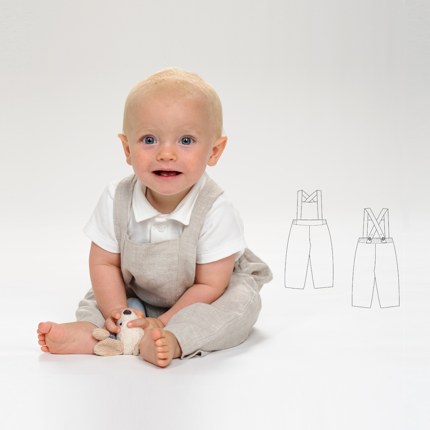 Bib Pants & Shorts Sewing Pattern PDF | Long & Short Overalls 6M–7Y | Adjustable Straps | Instant Download
