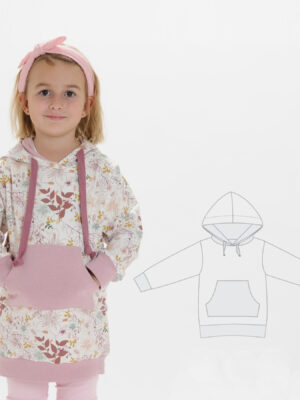 ARWEN Girls’ Hoodie Tunic Sewing Pattern PDF | Hood or Shawl Collar | Kangaroo Pocket | Sizes 12m–11y | Patternforkids ARWEN Girls’ Hoodie Tunic Sewing Pattern PDF | Hood or Shawl Collar | Kangaroo Pocket | Sizes 12m–11y | Patternforkids