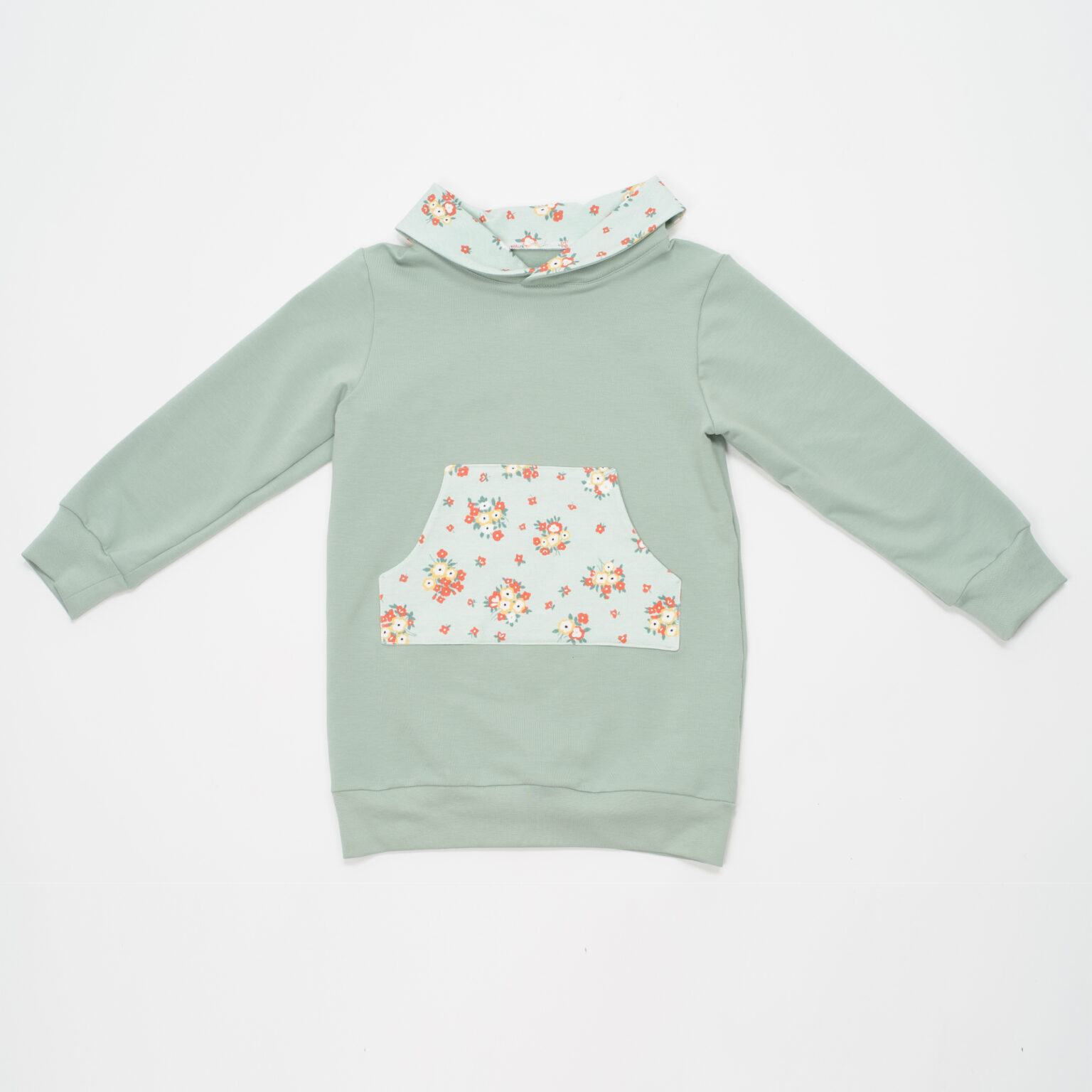 Girls’ Hoodie Tunic Sewing Pattern PDF | Hood or Shawl Collar | Kangaroo Pocket | Sizes 80–146 | Patternforkids