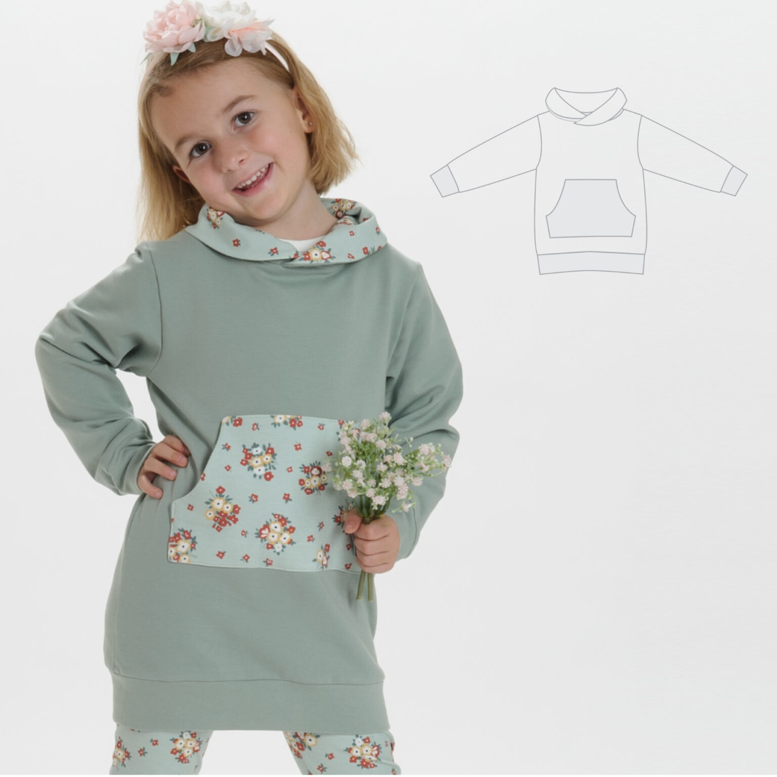 Girls’ Hoodie Tunic Sewing Pattern PDF | Hood or Shawl Collar | Kangaroo Pocket | Sizes 80–146 | Patternforkids Girls’ Hoodie Tunic Sewing Pattern PDF | Hood or Shawl Collar | Kangaroo Pocket | Sizes 80–146 | Patternforkids
