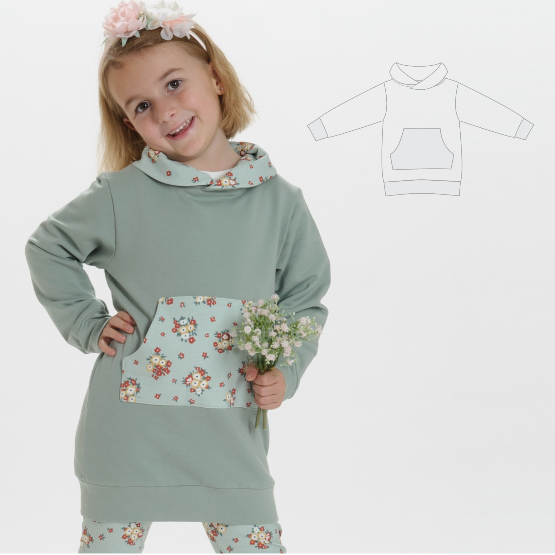 Girls’ Hoodie Tunic Sewing Pattern PDF | Hood or Shawl Collar | Kangaroo Pocket | Sizes 80–146 | Patternforkids Girls’ Hoodie Tunic Sewing Pattern PDF | Hood or Shawl Collar | Kangaroo Pocket | Sizes 80–146 | Patternforkids