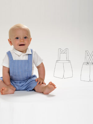 Bib Pants & Shorts Sewing Pattern PDF | Long & Short Overalls 6M–7Y | Adjustable Straps | Beginner-Friendly