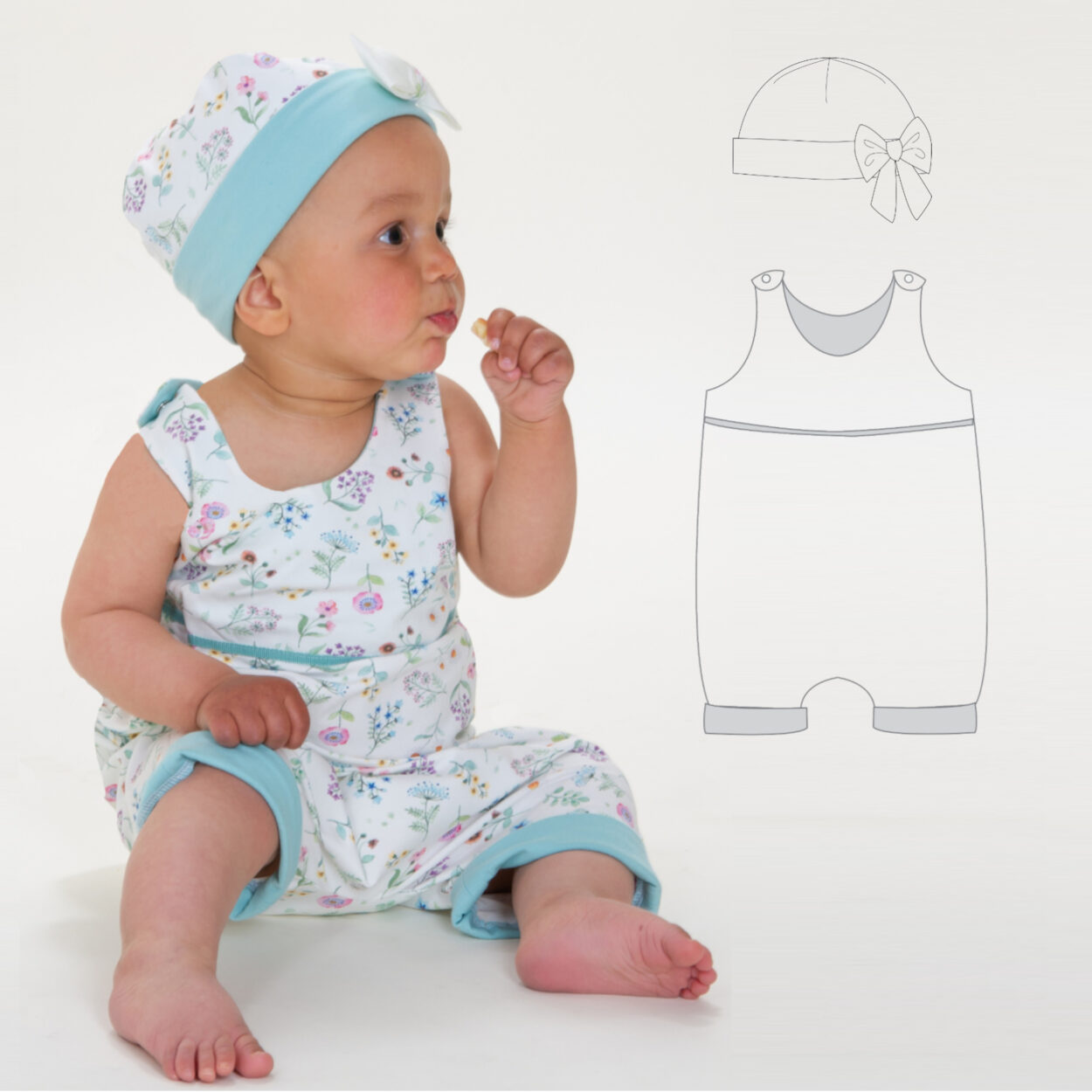 DOLCE baby romper and hat Sewing pattern – sets pattern PDF DOLCE baby romper and hat Sewing pattern – sets pattern PDF