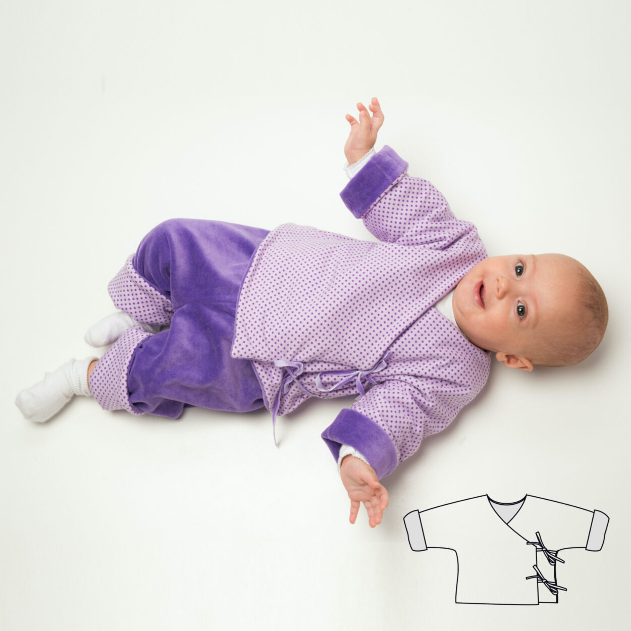 Sewing Pattern Baby Jacket FIORINO 3 in 1 PDF Sizes 0m-2y