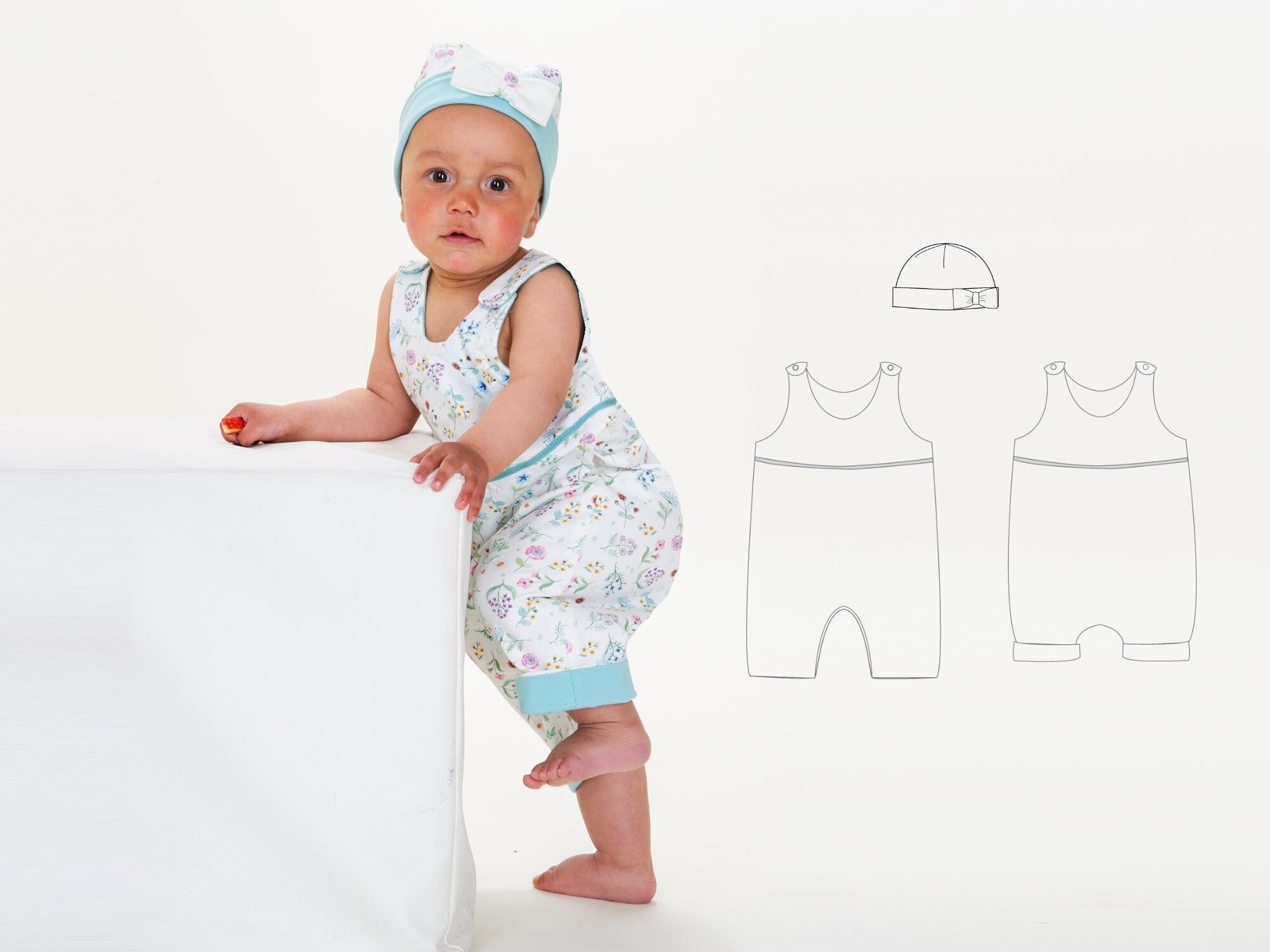DOLCE baby romper and hat Sewing pattern - sets pattern PDF