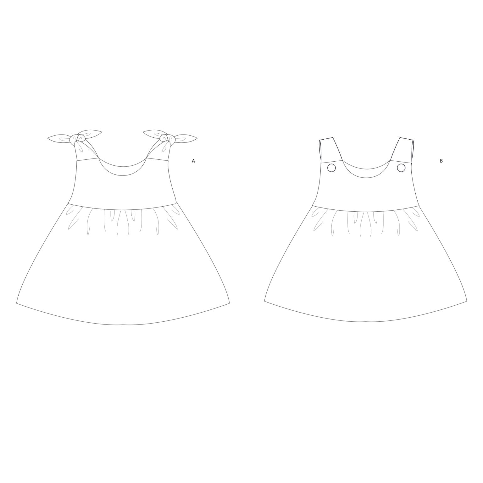 Baby Pinafore Dress Sewing Pattern PDF | LIPSIA Dress 3M–4Y | Two Variations | Beginner-Friendly