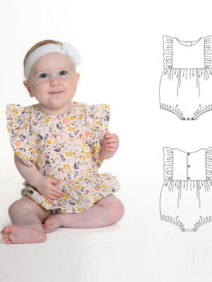 CHIARA Baby Bloomer Romper Sewing Pattern PDF | Ruffle Armholes Playsuit 0M–2Y | Summer Jumpsuit for Girls | Instant Download