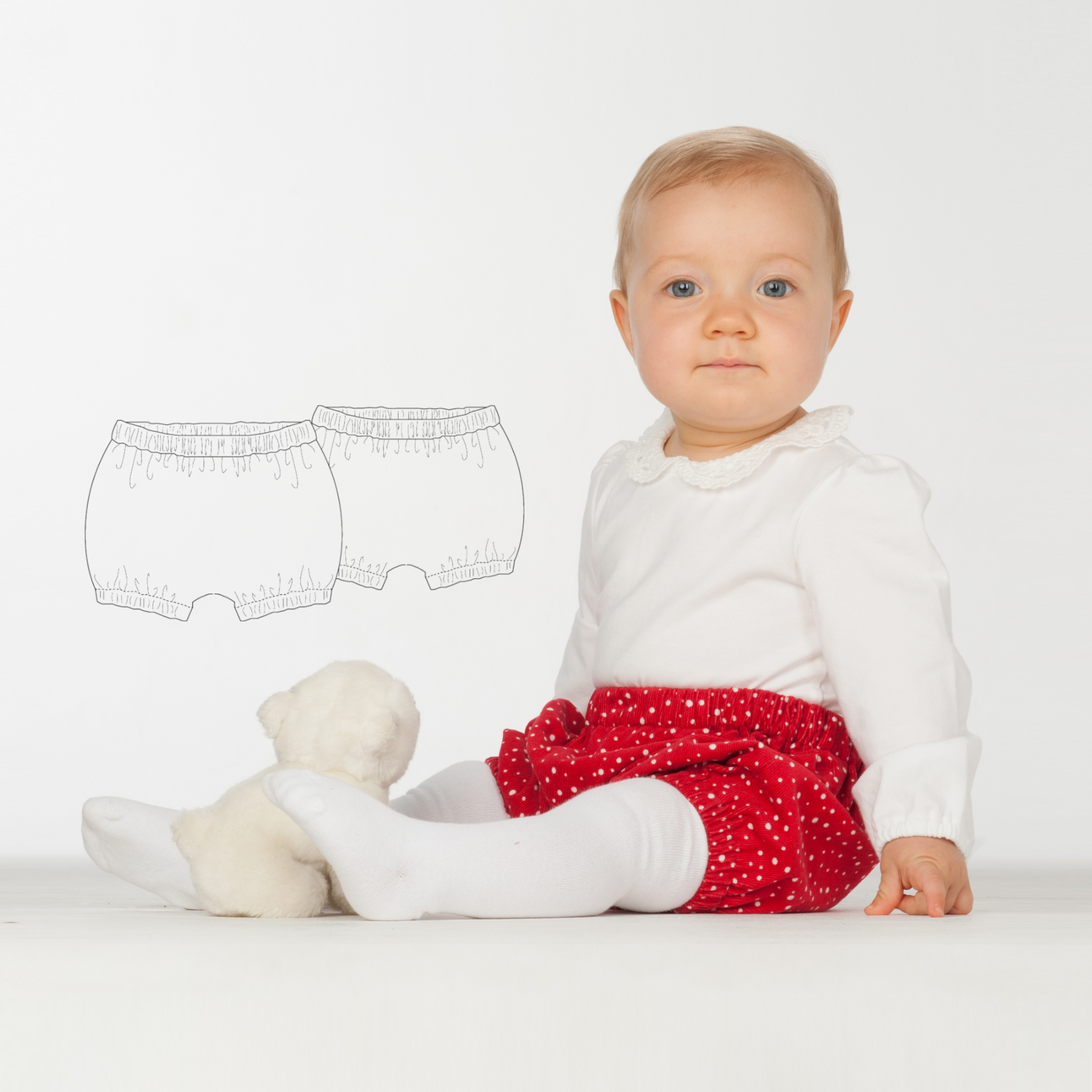 ELISA Baby Bloomers Sewing Pattern PDF | Harem Pants 0M–4Y | Unisex Shorts with Elastic Waist | Beginner-Friendly