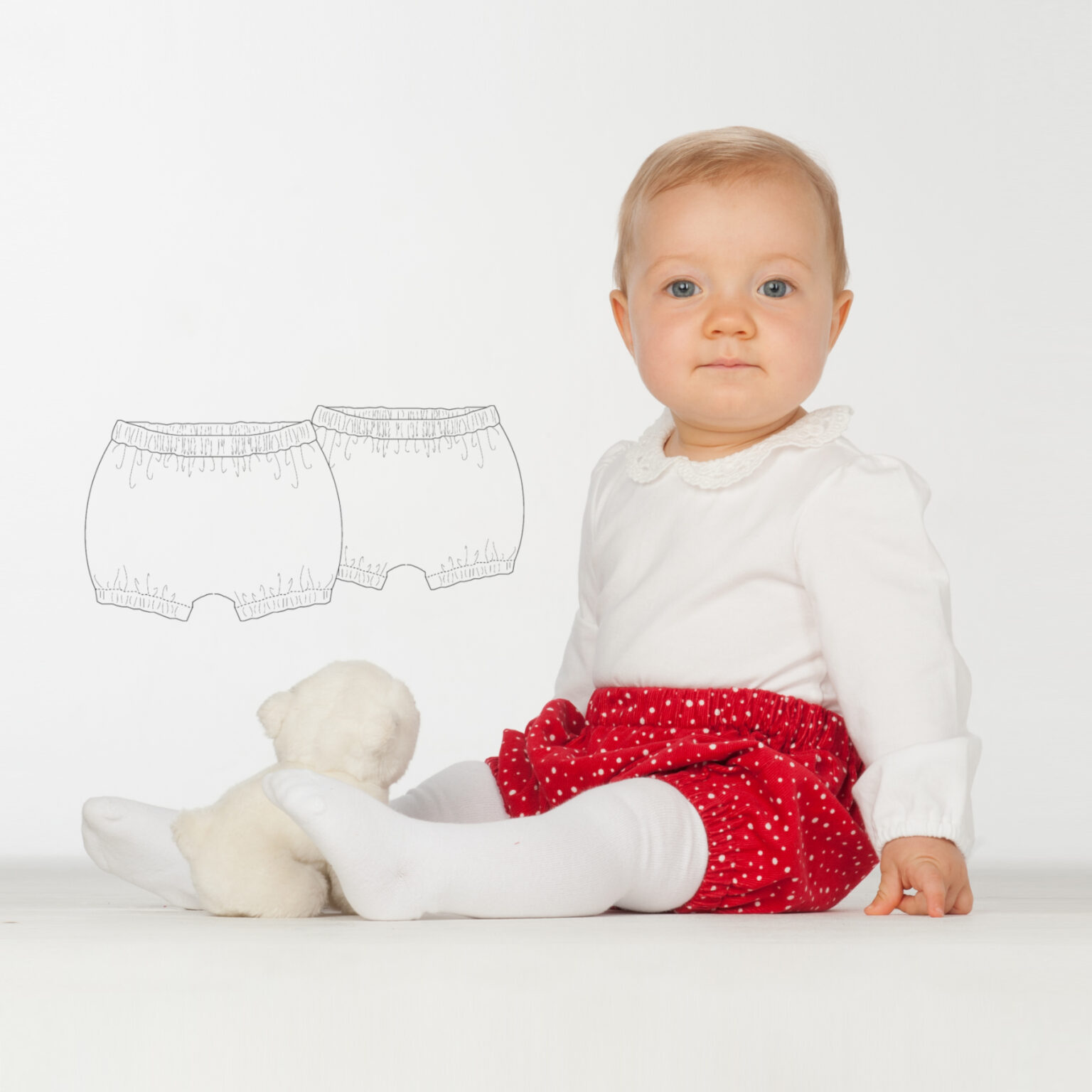 Sewing Pattern Baby bloomers/harem pants ELISA • Easy PDF Pattern • Baby bloomers pants for Boys & Girls • sizes 0m-4y