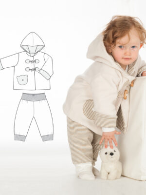 BRIO Hooded Jacket & LUCCA Baby Pants Sewing Pattern PDF | Lined Coat & Reversible Pants 3M–4Y | Instant Download
