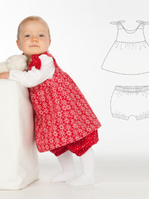 LIPSIA & ELISA Baby Tunic & Bloomers Sewing Pattern PDF | 2 Dresses + Pants 3M–4Y | Beginner-Friendly | Instant Download