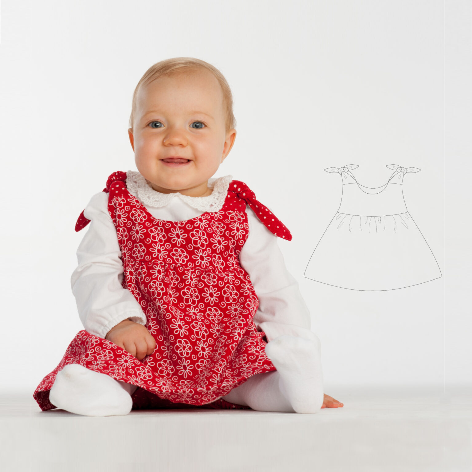 Baby Pinafore Dress Sewing Pattern PDF | LIPSIA Dress 3M–4Y | Two Variations | Beginner-Friendly