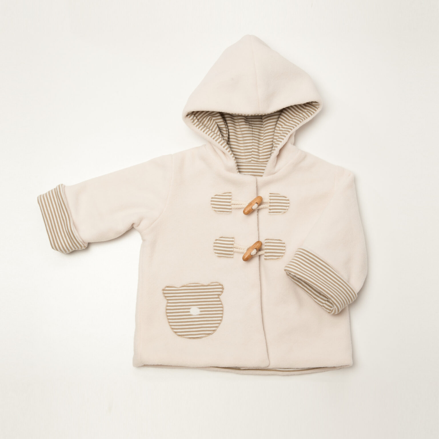 Sewing Pattern Baby Jacket BRIO PDF Lined Hood Wood Buttons Sizes 3m-4y