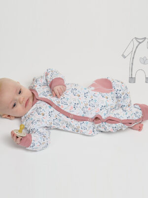Baby Romper Sewing Pattern PDF | Long Sleeve & Leg Jumpsuit 0–4Y | Snap Closure | Intermediate |
